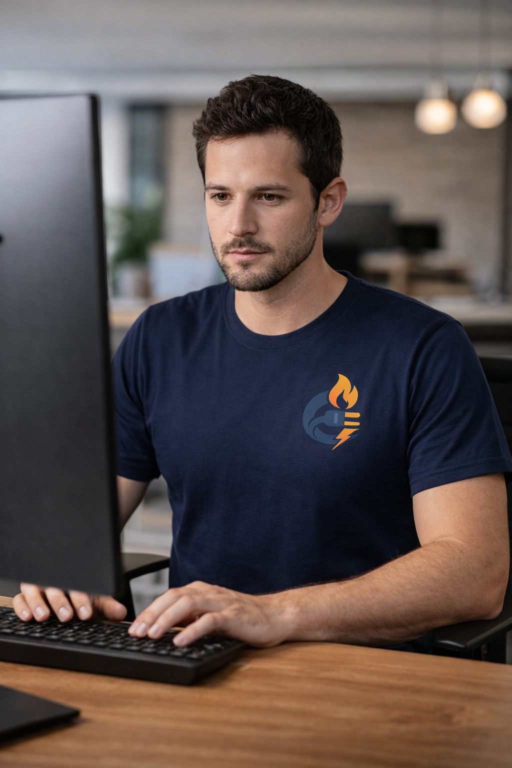 Gas and electricity connection specialist at work